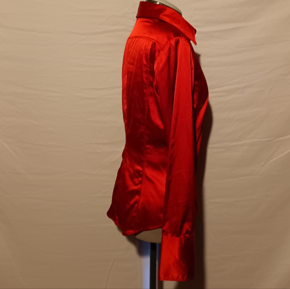 🍋NY&C Ruby Red Button-Down Shirt | Size Small - Picture 2 of 12
